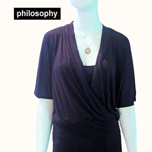 philosophy NEW Surplice Faux Wrap Bandage Bodycon Dress - Picture 2 of 12